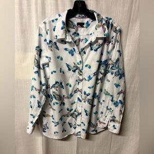Talbots Multicolor butterfly  Blouse